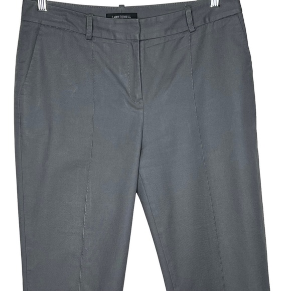 Lafayette 148 Gray Straight Leg Ankle Pants Sz 8 Stretch Center Seams High Rise - Picture 2 of 12